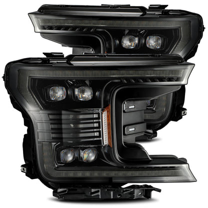 AlphaRex 18-20 Ford F-150 NOVA LED Proj Headlight Plank Style Alpha Blk w/Activ Light/Seq