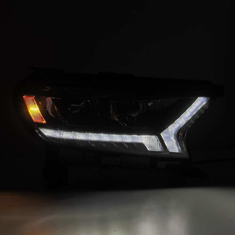 AlphaRex 2019+ Ford Ranger PRO-Series Proj Headlights Plank Style Alpha Black w/Seq
