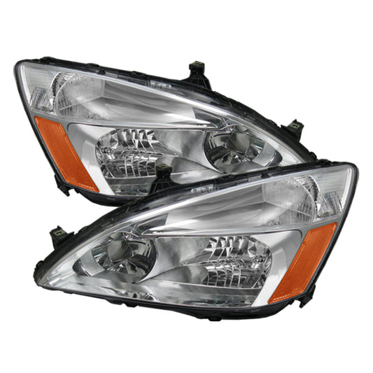 SPYDER Xtune Honda Accord 03-07 Amber Crystal Headlights Chrome HD-JH-HA03-AM-C 5072207