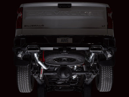 AWE Tuning AWE 4th Gen GM 1500 6.2L Catback Split Rear Exit (w/ Bumper Cutouts) - OE Tips 3015-31202