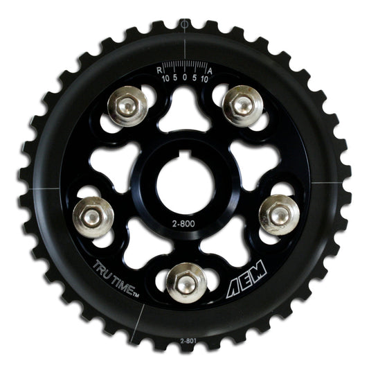 AEM Electronics Tru-Time Cam Gear Black 5-Bolt Honda D15B7 D16A6 & D16Z6