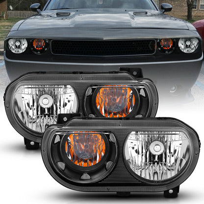 Anzo 2008-2014 Dodge Challenger Crystal Headlights Black