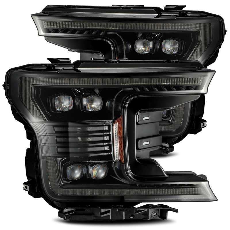AlphaRex 18-20 Ford F-150 NOVA LED Proj Headlight Plank Style Alpha Blk w/Activ Light/Seq