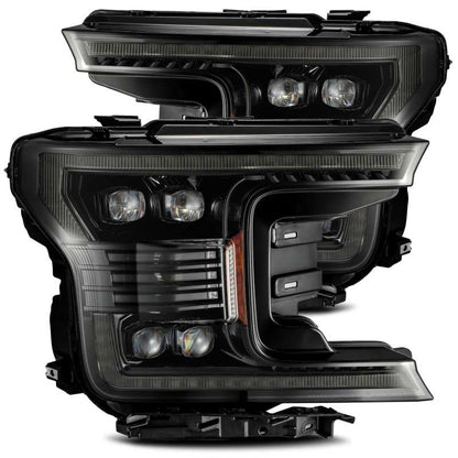 AlphaRex 18-20 Ford F-150 NOVA LED Proj Headlight Plank Style Alpha Blk w/Activ Light/Seq