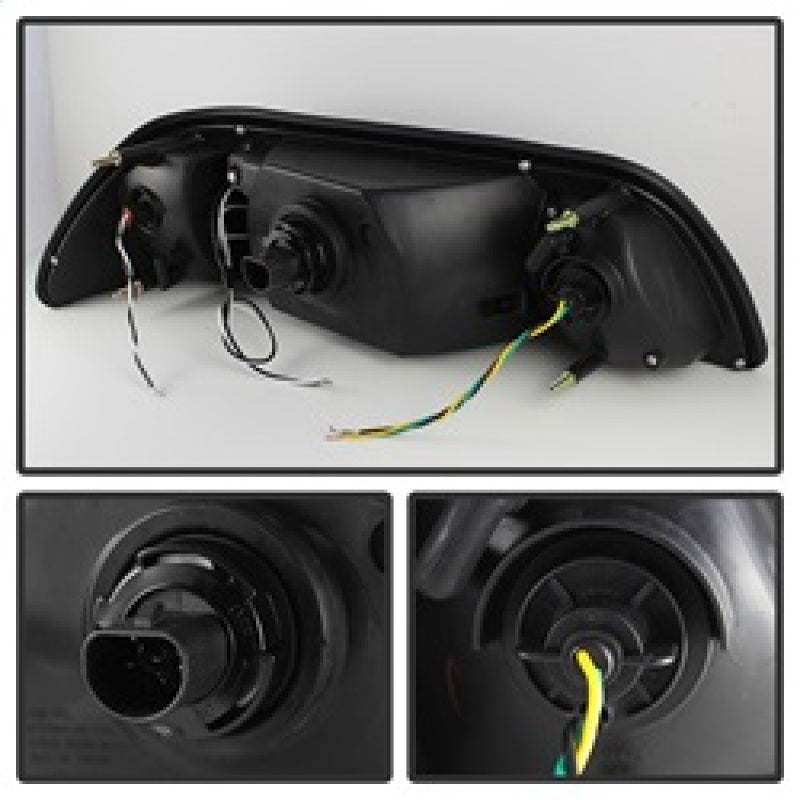 Spyder Ford Mustang 87-93 1PC LED (Replaceable LEDs)Crystal Headlights Black — 1RZU4