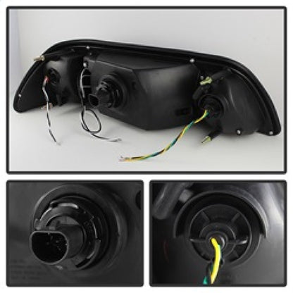 Spyder Ford Mustang 87-93 1PC LED (Replaceable LEDs)Crystal Headlights Black — 1RZU4