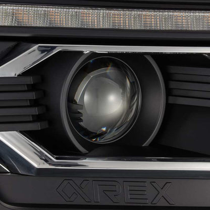 AlphaRex 12-15 Toyota Tacoma LUXX LED Projector Headlights Plank Style Black w/DRL 880751