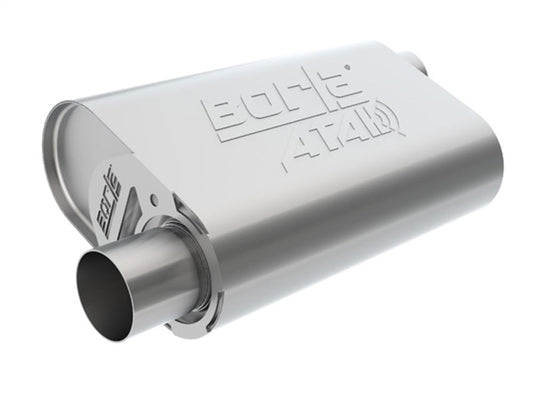Borla CrateMuffler Stock SBF 289/302/FE BB ATAK 2.25in Offset 14inx4.35inx9in Oval Muffler 400829
