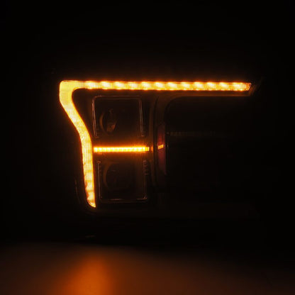 AlphaRex 18-20 Ford F-150 (Req. Conv F150 w/LED) LUXX LED Proj HL Alpha-Blk w/Actv Lt Seq Sig SB DRL 880251 *Discontinued