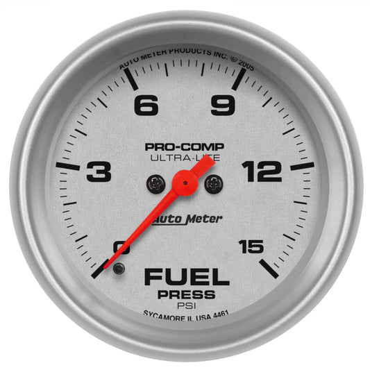 AutoMeter Ultra-Lite 2-5/8in 15psi Fuel Pressure Gauge - Digital Stepper Motor 4461