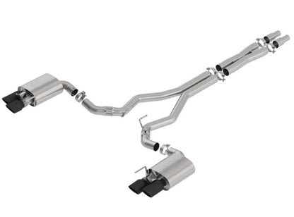 Borla 2018 Ford Mustang GT 5.0L AT/MT 3in ATAK Catback Exhaust Black Chrome Tips w/ Valves 140743BC
