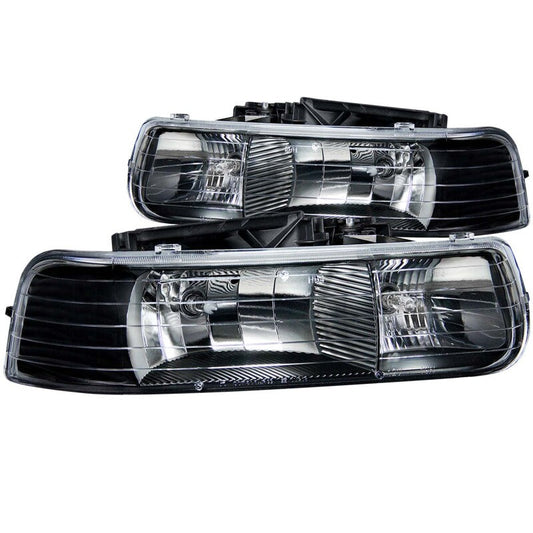 Anzo 1999-2002 Chevrolet Silverado 1500 Crystal Headlights Black