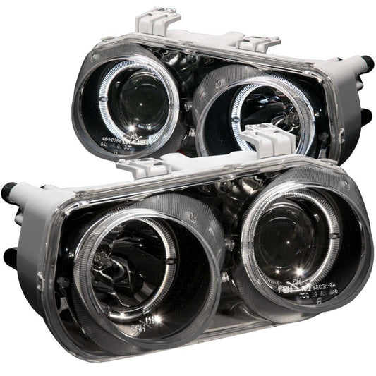 Anzo 1994-1997 Acura Integra Projector Headlights w/ Halo Black