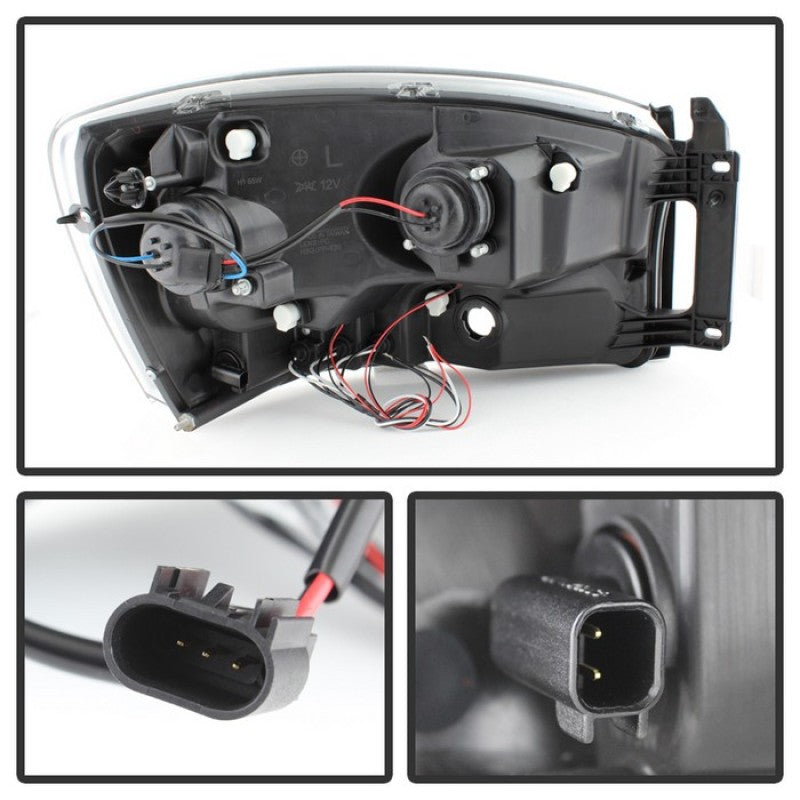 Spyder Dodge Ram 1500 06-08/Ram 2500 06-09 Projector Headlights LED Halo LED Blk