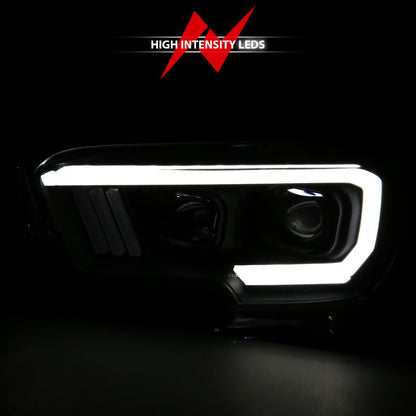 Anzo Toyota Tacoma '16-18 Projector Plank Style Switchback H.L Black Amber
