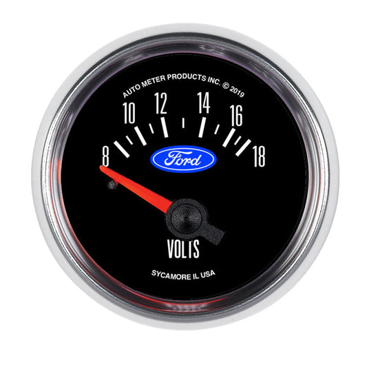 Autometer Ford 2-1/16in. 18V Electric Voltmeter Gauge 880823