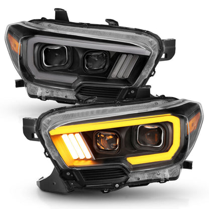 Anzo Toyota Tacoma '16-18 Projector Plank Style Switchback H.L Black Amber — 1EF5C