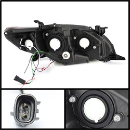 Spyder Toyota Corolla 11-13 Projector Headlights Halogen Model Only - DRL LED Blk PRO-YD-TC11-DRL-BK 5074263