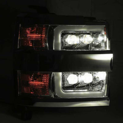 AlphaRex 15-18 Chevy 2500HD NOVA LED Proj Headlights Plank Style Chrome w/Activ Light/Seq Signal/DRL 880228 *Discontinued