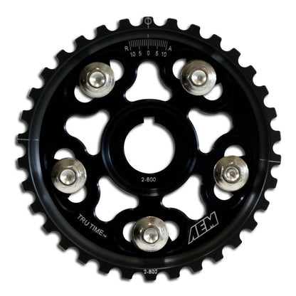 AEM Electronics Tru-Time Cam Gear Black 5-Bolt Honda B Series