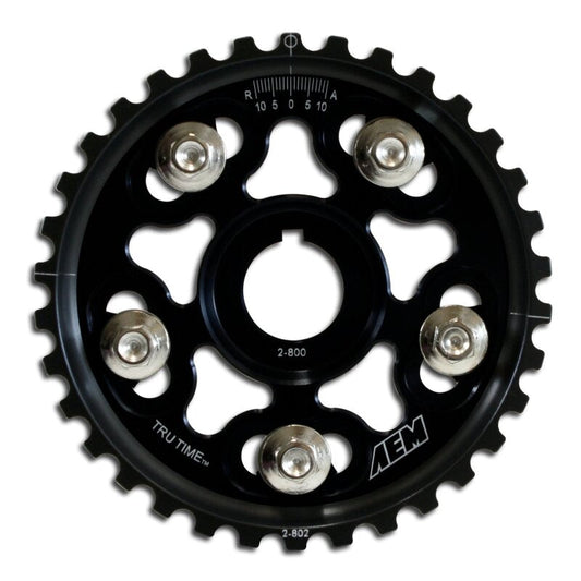 AEM Electronics Tru-Time Cam Gear Black 5-Bolt Honda B Series
