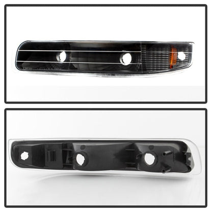Spyder Xtune Chevy Silverado 99-02 Amber Reflector Bumper Lights Black Cbl-Jh-CS99-Am-Bk