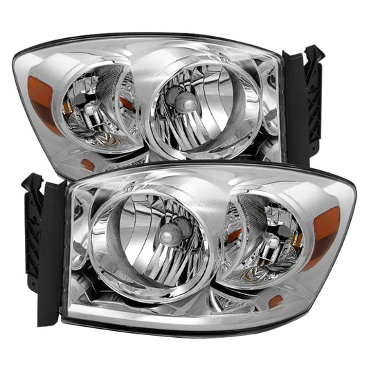 SPYDER Xtune Dodge Ram 1500 06-08 / Ram 2500/3500 06-09 Amber Crystal Headlights Chrome HD-JH-DR06-AM-C 9022913