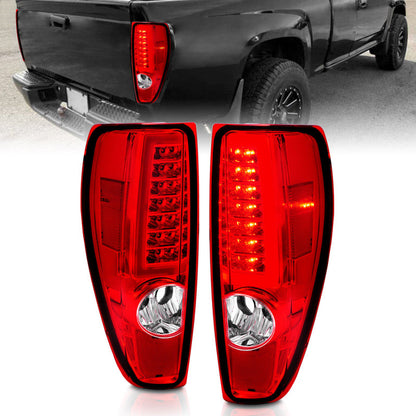ANZO 2004-2012 Chevrolet Colorado/ GMC Canyon LED Tail Lights w/ Light Bar Chrome Housing
