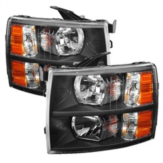 Spyder Xtune Chevy Silverado 07-13 Crystal Headlights Black Hd-Jh-CS07-Am-Bk 5076991
