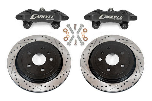 BMR Suspension BMR 14-19 Chevrolet Corvette C7 Brake Kit For 15in Conversion Drilled & Slotted Rotors Black Caliper DBK572
