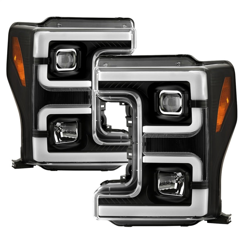 Spyder 17-18 Ford F250/F350/F450 Halogen Model Only -White Light Bar- Black