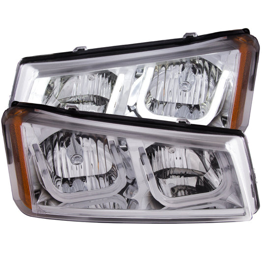 Anzo 2003-2006 Chevrolet Silverado 1500 Projector Headlights w/ U-Bar Chrom