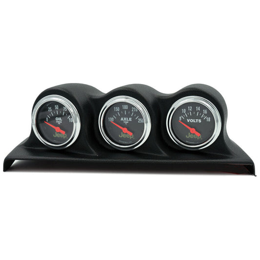 Autometer 07-10 Jeep Wrangler JK Oil PSI/Axle Temp/Volt 3 Piece Gauge Kit 8200