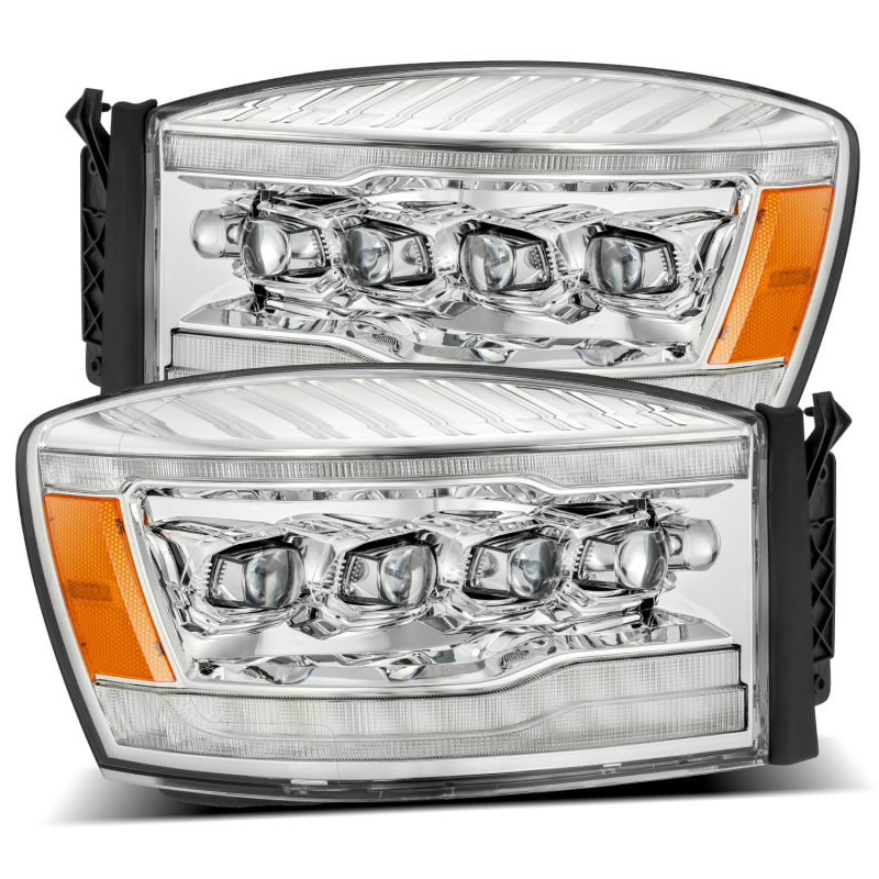 AlphaRex 06-08 Dodge Ram 1500HD NOVA LED Proj Headlights Plank Style Blk w/Seq