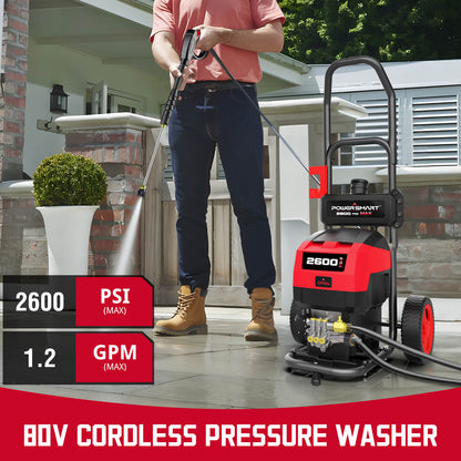 PowerSmart 80V 2600PSI 1.2 GPM Cordless Pressure Washer HB2840