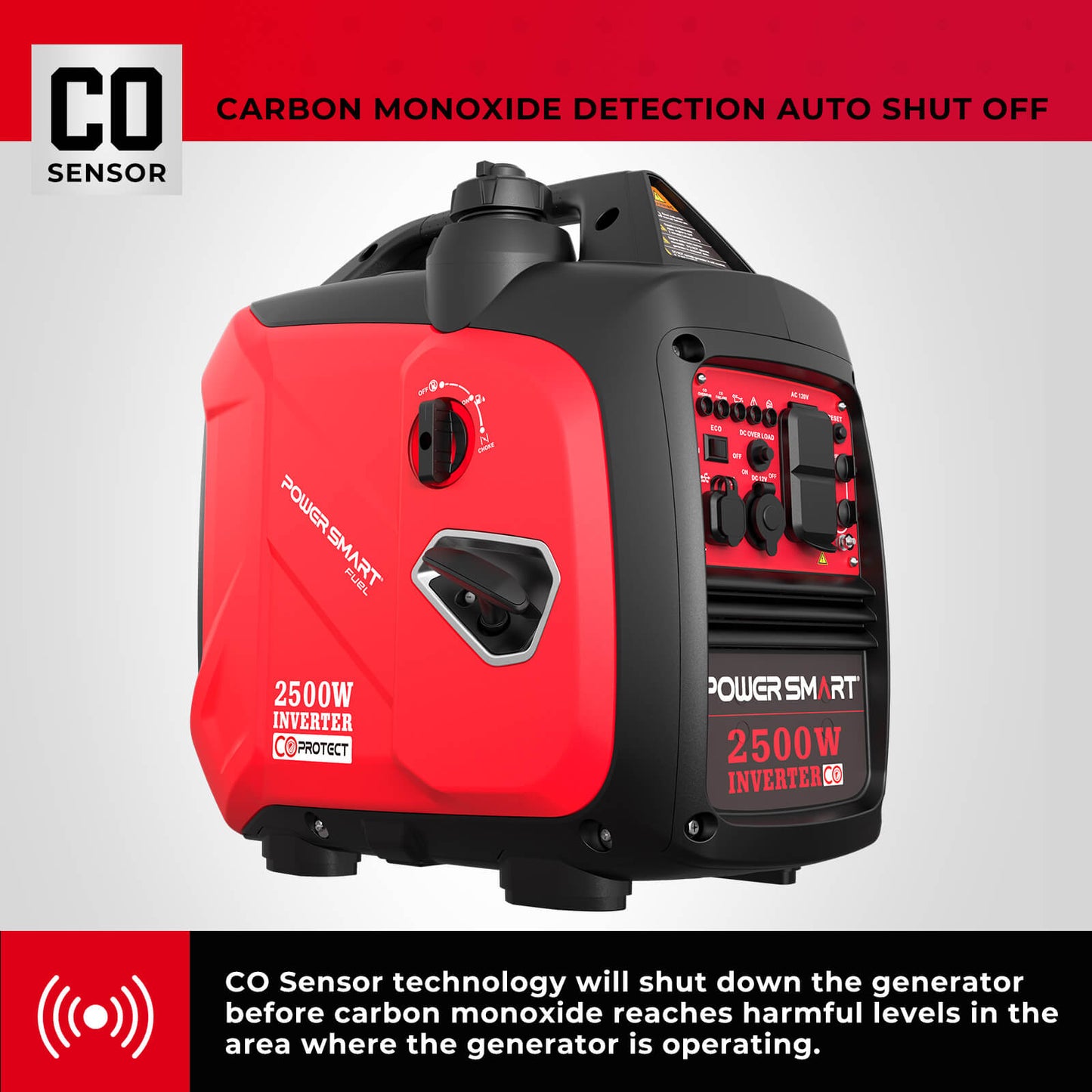 PowerSmart 2500W Inverter Gas Generator w/ CO Alert HB5020C
