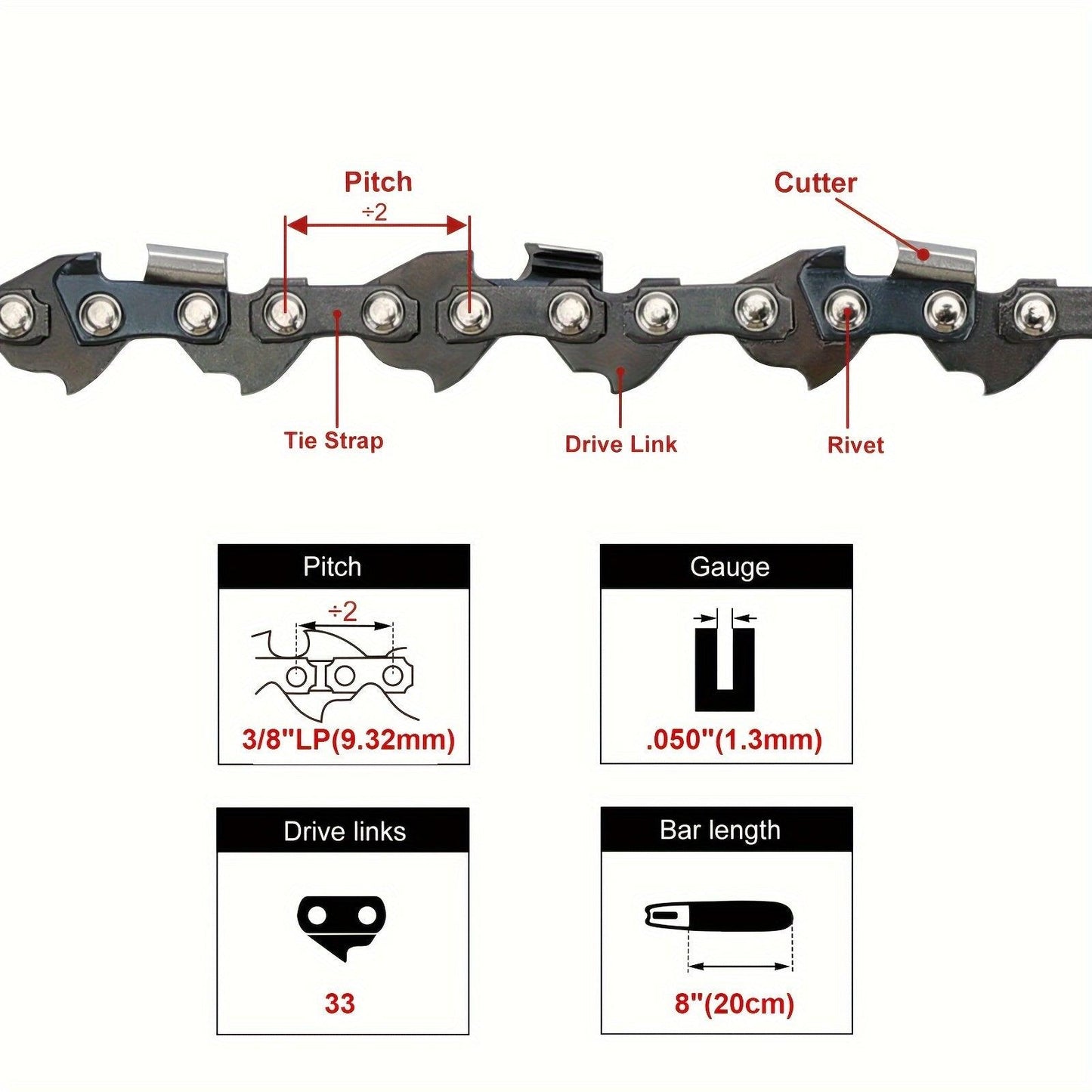 Chainsaw Chain S33 RM4050 RM4050B Chainsaw