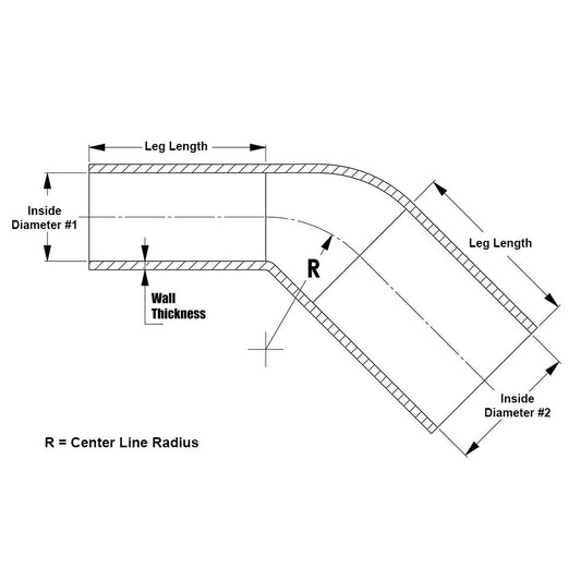 HPS 3" - 4" Silicone 45 Degree Elbow Reducer Coupler Hose, High Temp 4-ply Reinforced, 76mm - 102mm ID