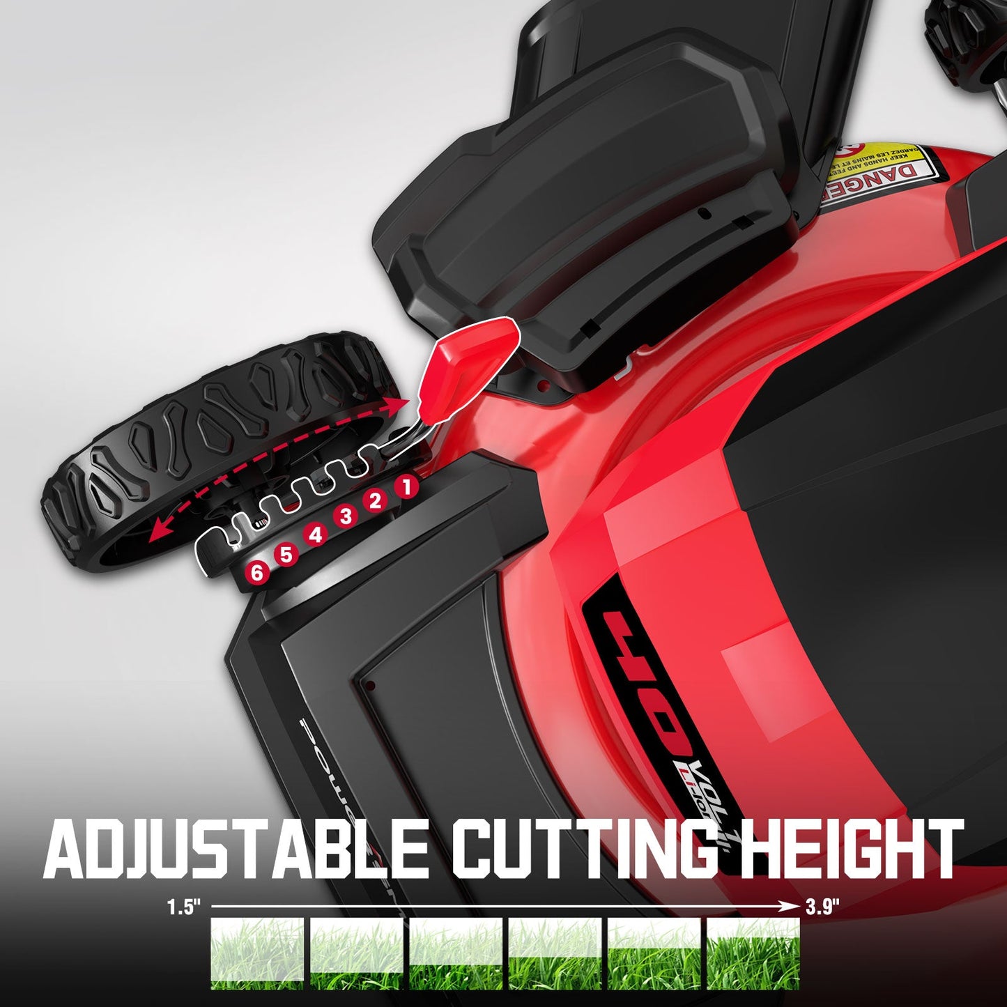 PowerSmart 40V 17" Cordless Push Lawn Mower w/ 4.0Ah Battery & Charger MB2417A