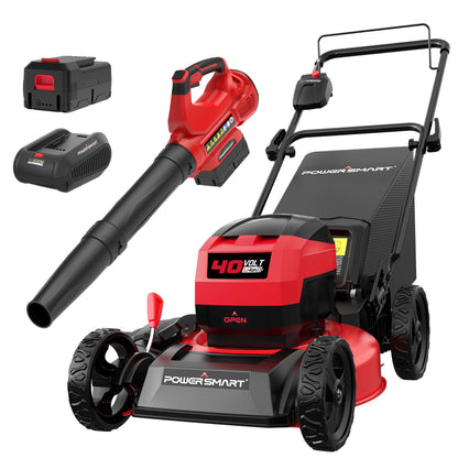 PowerSmart 40V 17'' Cordless Lawn Mower & 40V Leaf Blower Combo Kit MB2480C