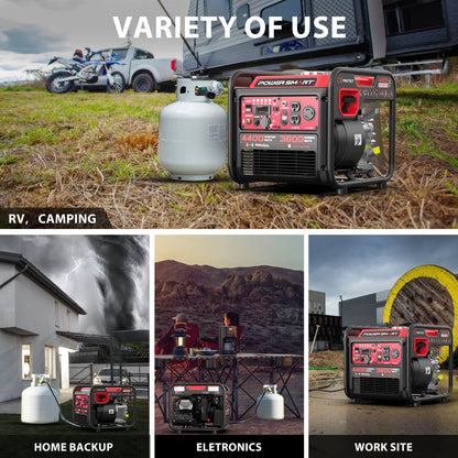 PowerSmart 4400W/4000W Gasoline/Propane Duel Fuel Inverter Generator w/ CO