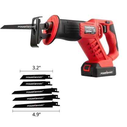 PowerSmart Cordless Reciprocating Saw with 20V 2.0Ah Battery and Charger for