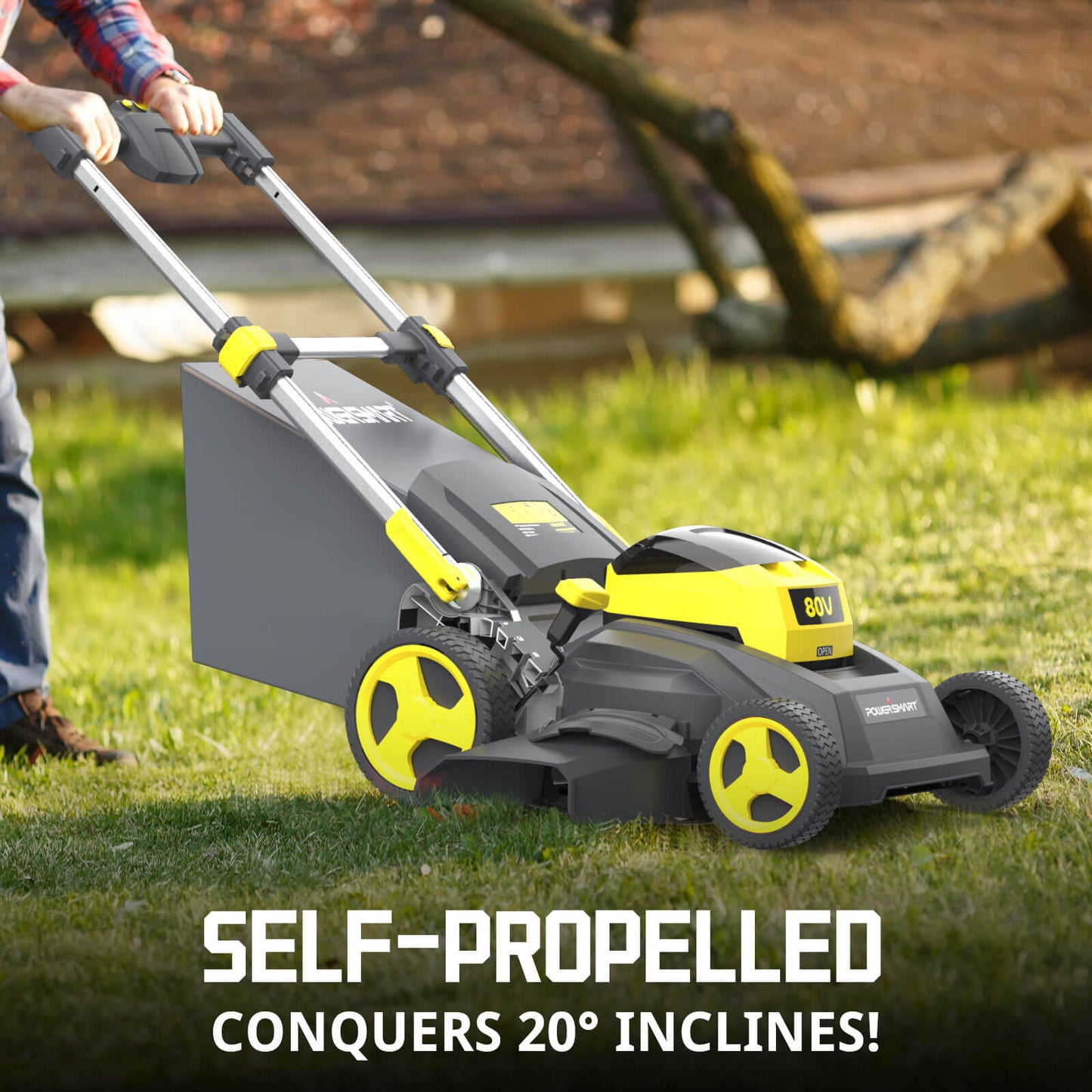 PowerSmart 80V 26" Brushless Cordless Self-Propelled Lawn Mower w/ Battery &