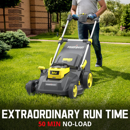 PowerSmart 80V 26" Brushless Cordless Self-Propelled Lawn Mower w/ Battery &