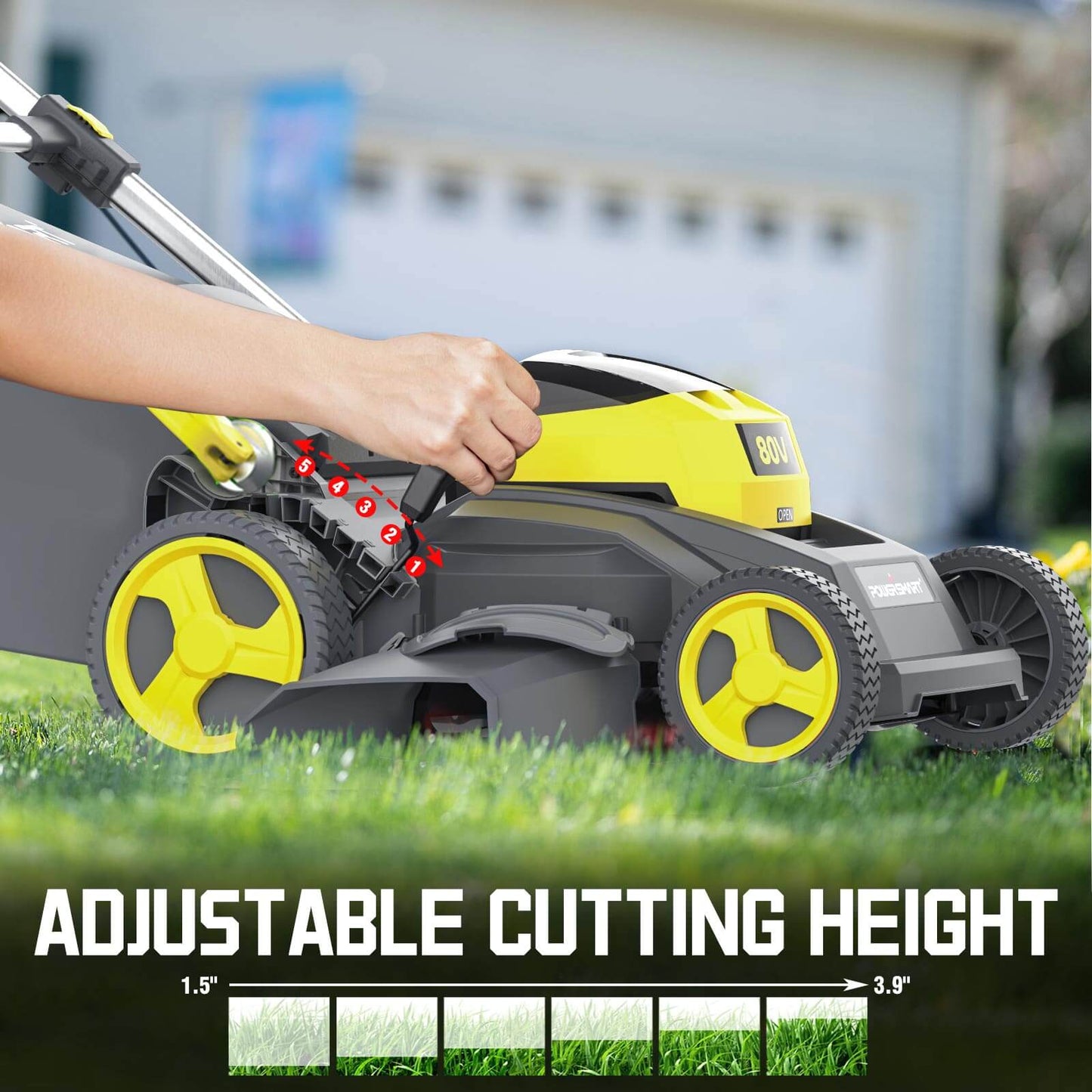 PowerSmart 80V 26" Brushless Cordless Self-Propelled Lawn Mower w/ Battery &