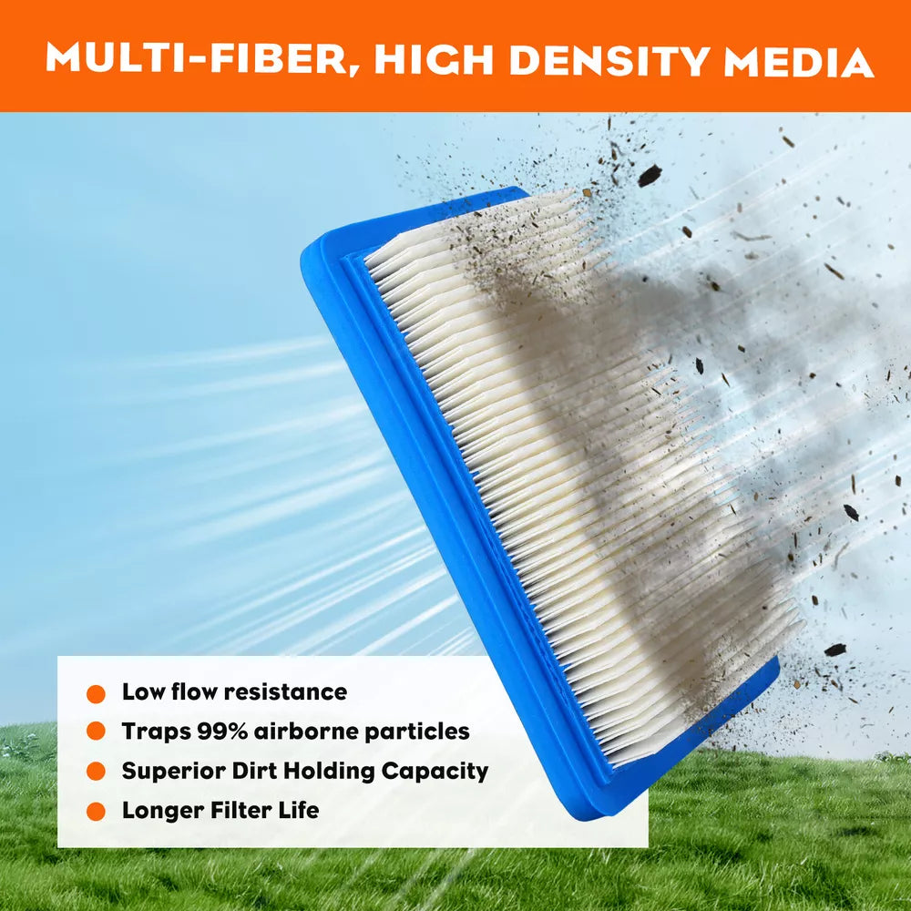 Air Filter for Briggs & Stratton Lawn Mower — Replaces 491588 (6-Pack)