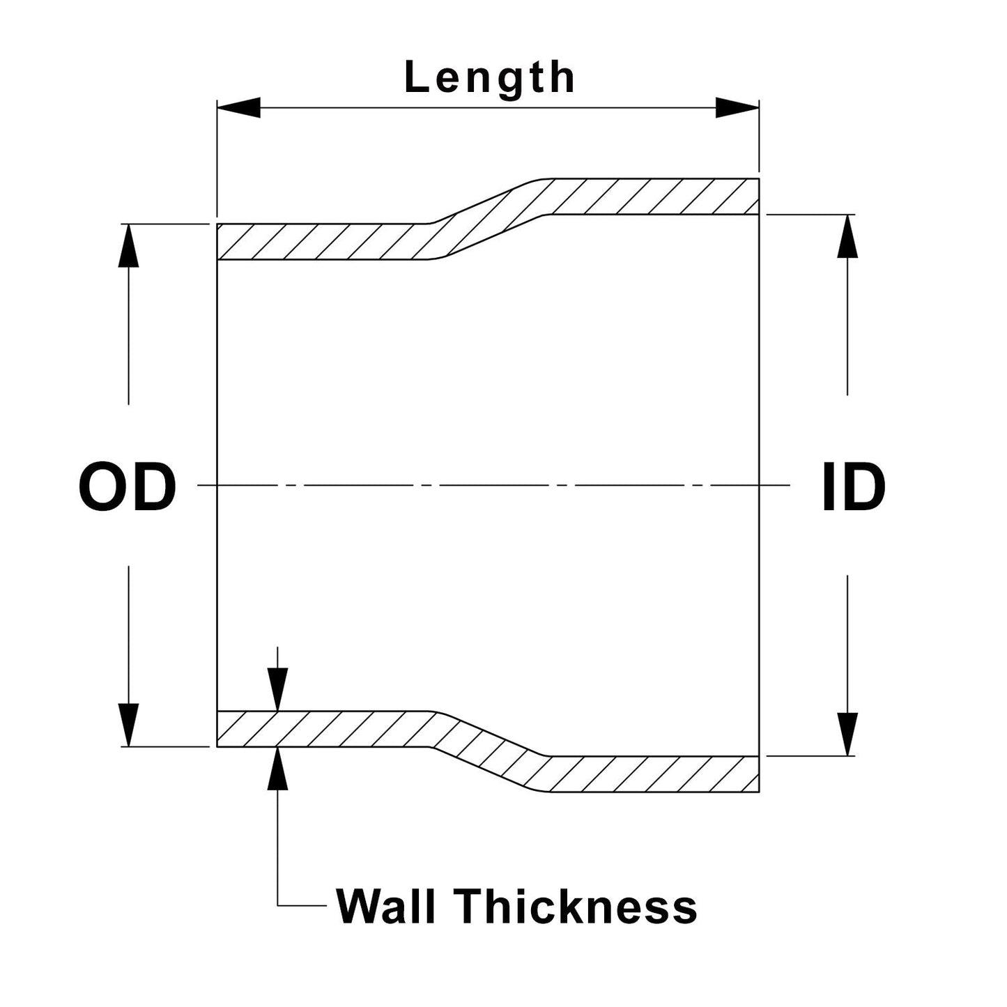 HPS Performance Products HPS 2" OD to 2" ID, 6061 Aluminum Slip Fit Transition Reducer