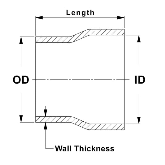HPS Performance Products HPS 3" OD to 3" ID, 6061 Aluminum Slip Fit Transition Reducer