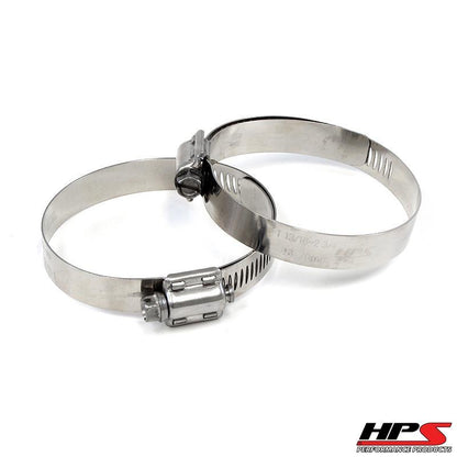 HPS Performance Products HPS Stainless Steel Worm Gear Liner Hose Clamp SAE 80 2pc Pack