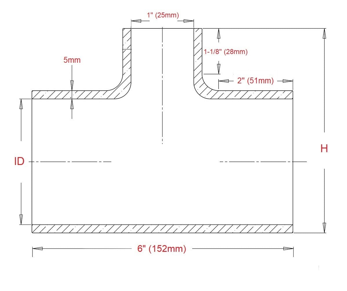 HPS Performance Products HPS 2-3/4" Silicone T Hose Coupler Adapter with 1" Branch